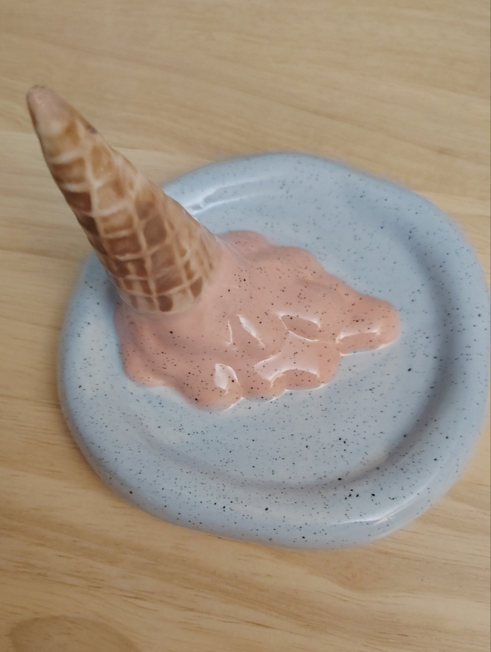 Strawberry Ice Cream Spill Scenic Ceramic Ring Trinket Holder